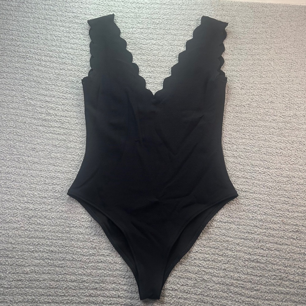 Marysia One Piece Swimsuit Palm Springs Scallop Black L Luxury Resort Designer